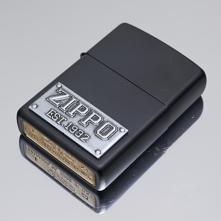 ZIPPO ジッポー ライター ジッポ ライセンス プレート エンブレム マットブラック 48689 喫煙具 煙草 たばこ 名入れ可有料<br>クロネコゆうパケット限定