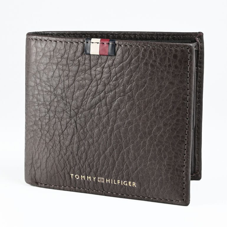 トミーヒルフィガー TOMMY HILFIGER 二つ折り財布 CORP CC AND COIN メンズ ヨーロッパモデル 高品質 ダークブラウン AM0AM11601 GB6 COFFEE BEAN レザー ウォレット 折財布 折りたたみ 箔押し名入れ有料 【スペシャルラッピングB対応(別売り)】