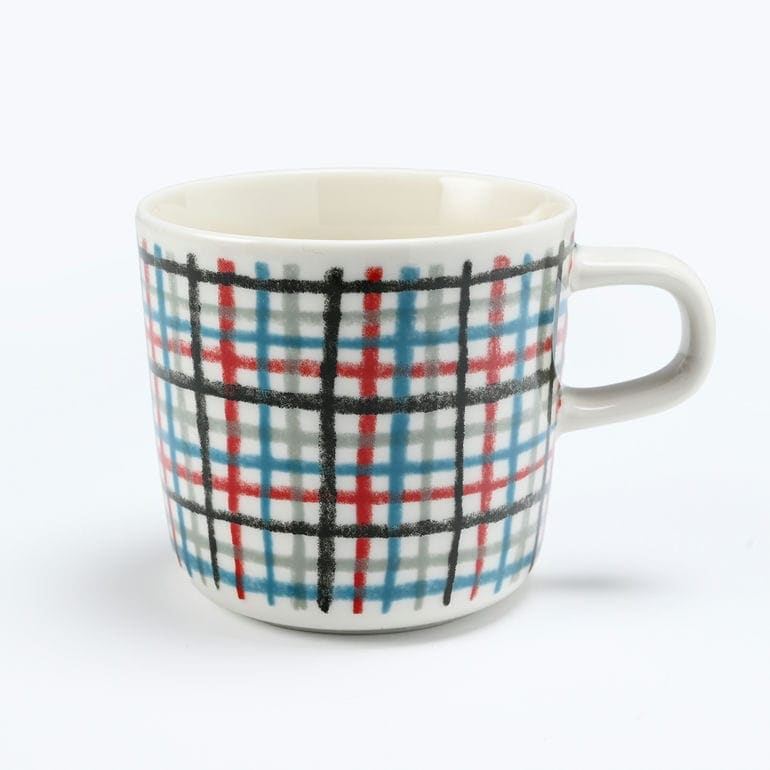 【名入れ可有料】マリメッコ marimekko コーヒーカップ マグカップ 200ml Urdimbre ウルディンブレ ホワイト×レッド×ブルー×グレー×ブラック 72646 072646 136 北欧食器 洋食器 北欧デザイン テーブルウエア 【スペシャルラッピング660円(別売り)】