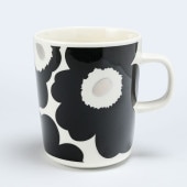 【名入れ可有料】マリメッコ marimekko マグカップ コップ 250ml Unikko ウニッコ ホワイト×ブラック×シルバー 72779 072779 199 北欧食器 洋食器 北欧デザイン 
