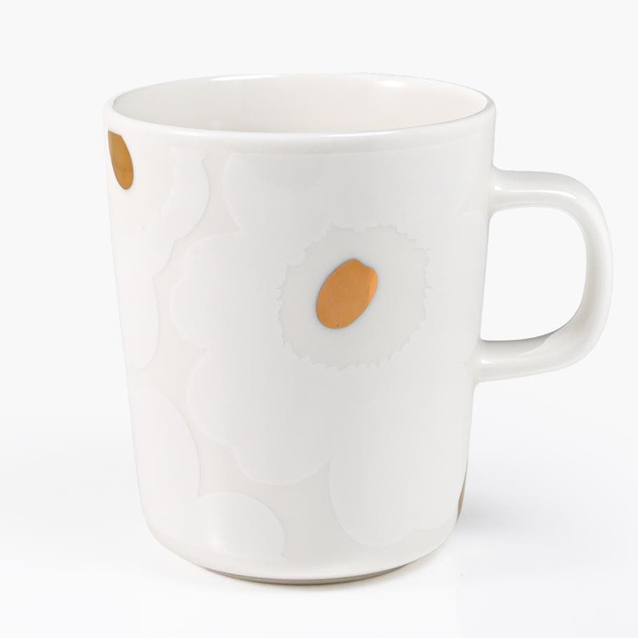 【名入れ可有料】マリメッコ marimekko マグカップ コップ 250ml Unikko ウニッコ ホワイト×ゴールド 72869 072869 120 北欧食器 洋食器 北欧デザイン テーブルウエア 【スペシャルラッピング660円(別売り)】