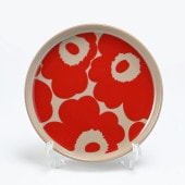 【名入れ可有料】マリメッコ marimekko プレート スモール 13.5cm Unikko ウニッコ レッド×テラ(ブラウン) 72860 072860 830 北欧食器 洋食器 北欧デザイン 小