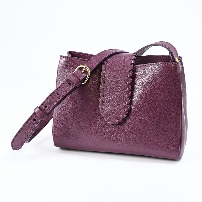 イルビゾンテ IL BISONTE ショルダーバッグ La Fiaba ラ フィアーバ レディース スクエア クロスボディ パープル BCR341PV0001PU172B レザー