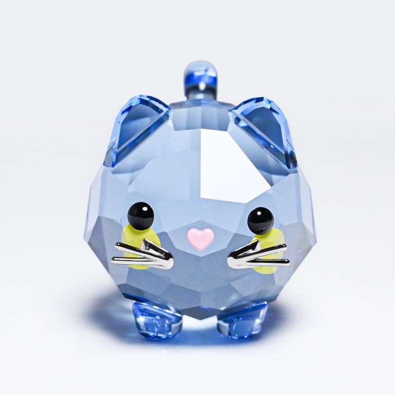 スワロフスキー SWAROVSKI クリスタルフィギュア Chubby Cats チャビー ブルーキャット 5658328 インテリア オブジェ 置物【スペシャルラッピング660円(別売り)】