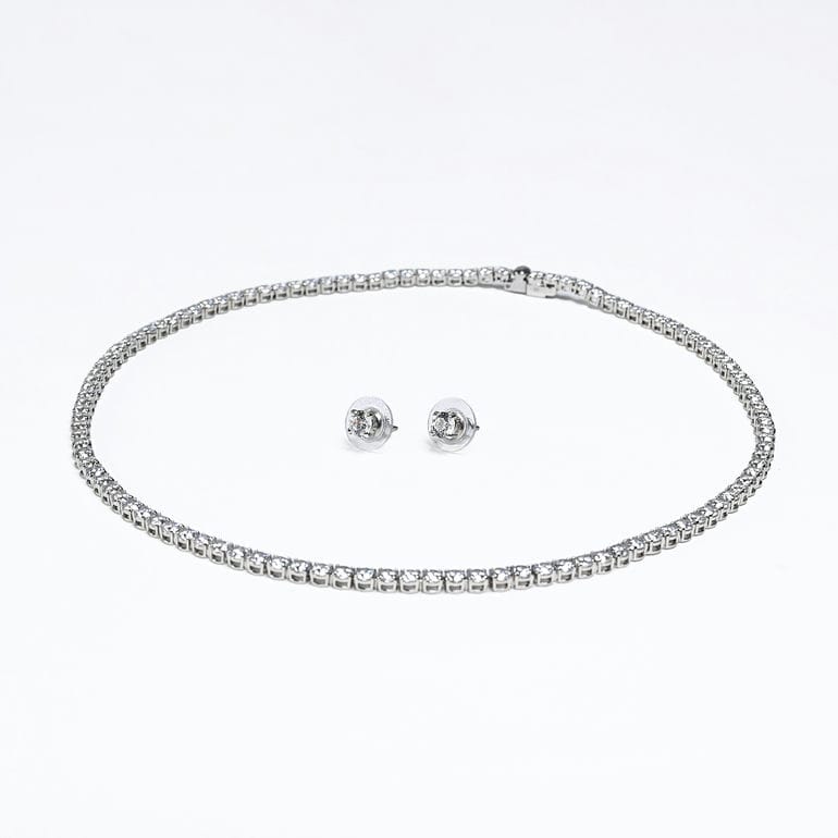 スワロフスキー SWAROVSKI ネックレス ピアス セット Matrix Tennis