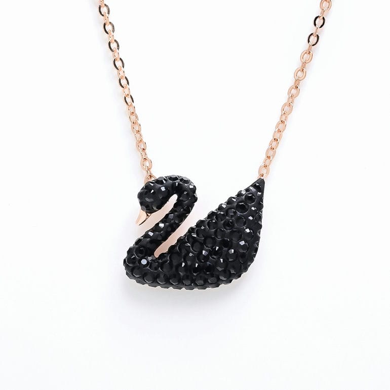 スワロフスキー SWAROVSKI ネックレス Iconic Swan スワン ペンダント ブラック ローズゴールド 5204134 ジュエリー【スペシャルラッピング660円(別売り)】
