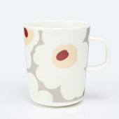 【名入れ可有料】マリメッコ marimekko マグカップ コップ 250ml Unikko ウニッコ ホワイト×グレー×ベージュ×ブラウン 73065 073065 193 【スペシャルラッピング6