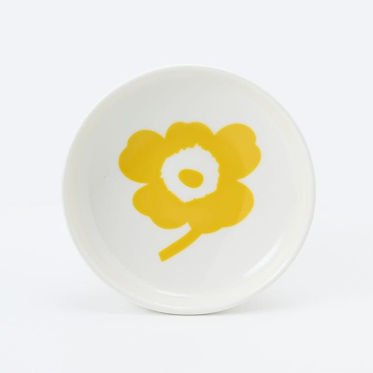 マリメッコ marimekko プレート ミニ 8.5cm Unikko ウニッコ ホワイト×イエロー 73209 073209 120 【スペシャルラッピング660円(別売り)】 小皿 スモール テーブルウエア 洋食器 テーブルウェア 北欧食器 北欧デザイン