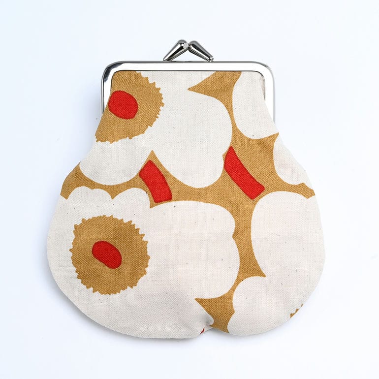 マリメッコ marimekko 小物入れ ポーチ がま口 Pieni Kukkaro Mini Unikko ピエニ クッカロ ミニ ウニッコ ベージュ×レッド×ブラウン 73253 073253 814 北欧雑貨 北欧デザイン
