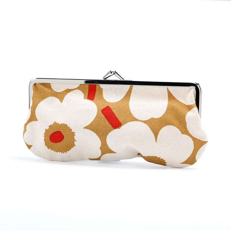 【刺しゅう名入れ可有料】マリメッコ marimekko 小物入れ ポーチ ペンケース がま口 Silmalasi Kukkaro Mini Unikko シルマラシ クッカロ ミニ ウニッコ ベージュ×レッド×ブラウン 73252 073252 814 北欧雑貨 北欧デザイン