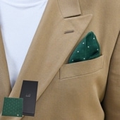 ダンヒル dunhill ポケットチーフ 30cm メンズ ポルカドットプリント