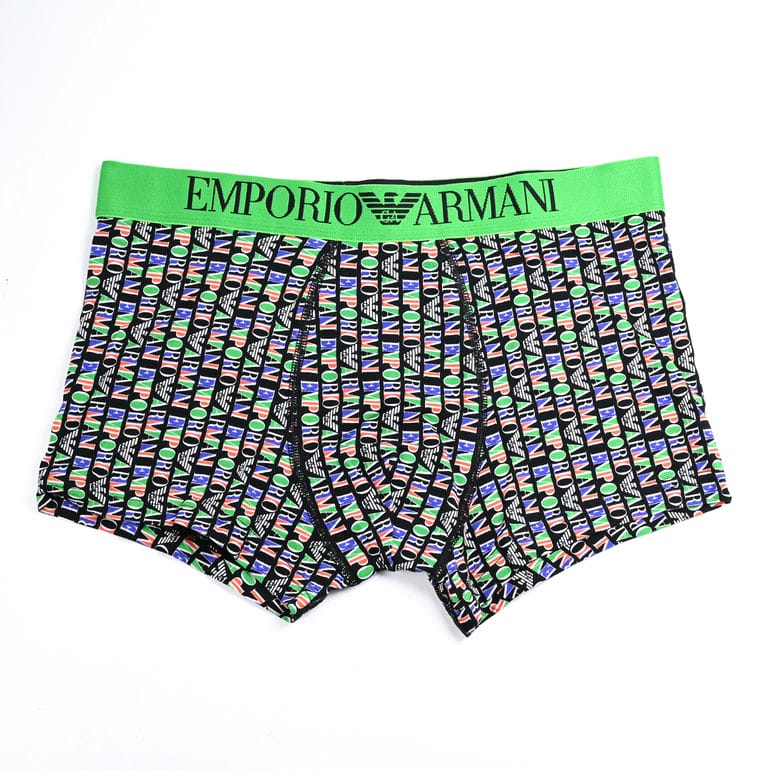 エンポリオ アルマーニ EMPORIO ARMANI 下着 アンダーウェア ボクサーパンツ プリントロゴ 全4サイズ メンズ グリーン マルチカラー 111290 4R508 17520 MADE IN ITALY【スペシャルラッピング660円(別売り)】