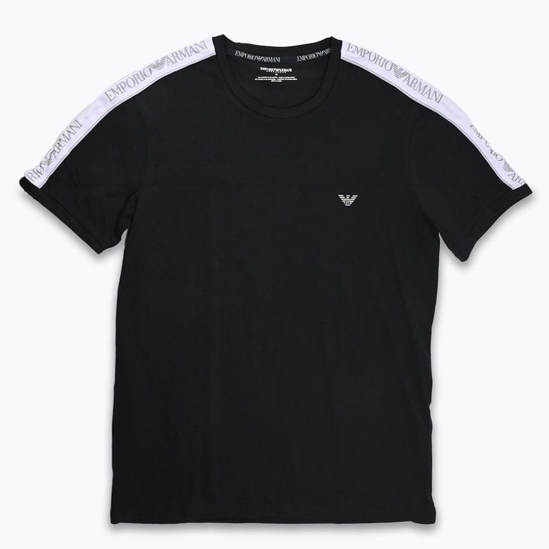 エンポリオ アルマーニ EMPORIO ARMANI Tシャツ カットソー 半袖 クルーネック 全4サイズ メンズ アンダーウェア ブランドロゴ ワンポイント ブラック 111890 4R717 00020【スペシャルラッピング660円(別売り)】
