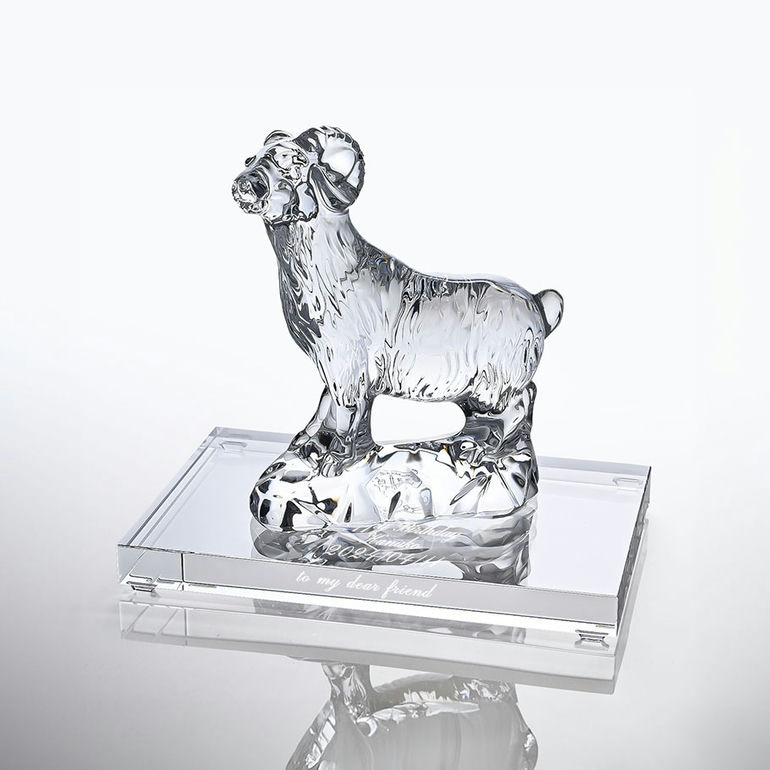 【名入れ無料】バカラ 名入れ対応 Baccarat クリスタル フィギュア ゾディアック 2015年 干支 未(羊) ヒツジ クリア 2807700 【熨斗対応】 インテリア オブジェ 置物 洋食器 <br>【スペシャルラッピングB対応】