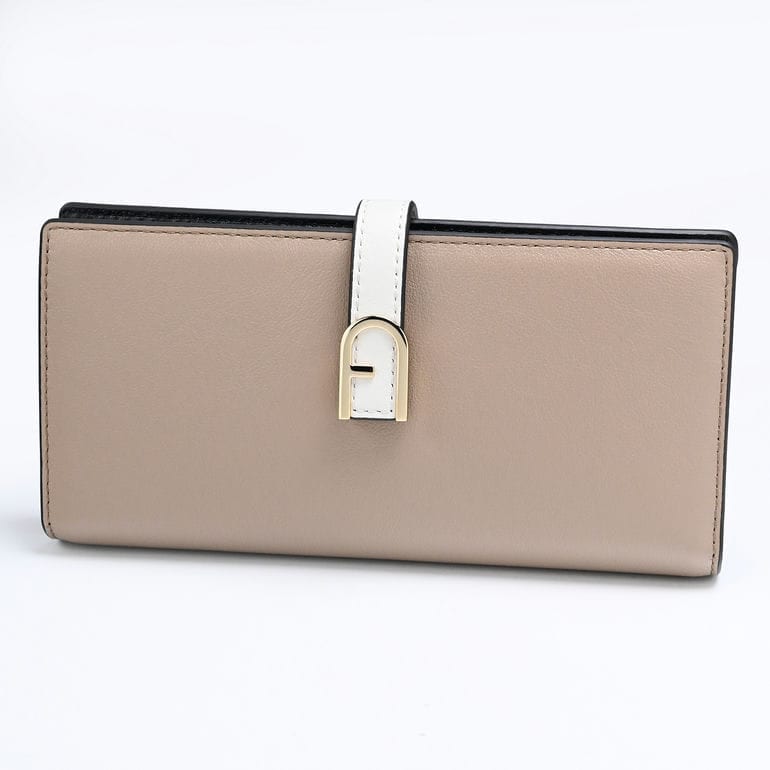 【箔押し名入れ可有料】 フルラ FURLA 長財布 FLOW フロウ レディース コンチネンタル GREIGE MARSHMALLOW NERO グレージュ WP00402 BX2725 2837S1007 ウォレット 【スペシャルラッピング660円(別売り)】