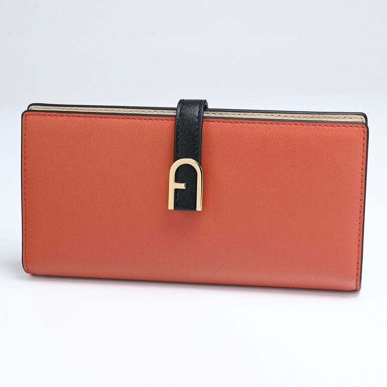 【箔押し名入れ可有料】 フルラ FURLA 長財布 FLOW フロウ レディース コンチネンタル CANNELLA NERO GRANO カネッラ(赤茶) WP00402 BX2725 2838S1007 ウォレット 【スペシャルラッピング660円(別売り)】