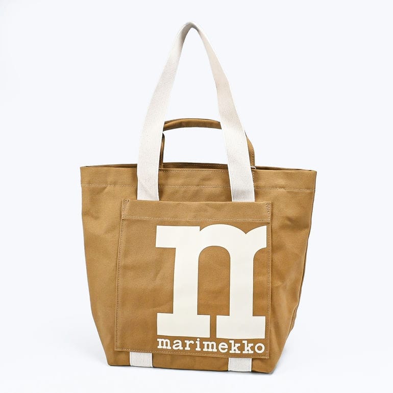 マリメッコ marimekko トートバッグ ショルダーバッグ 27.5cm モノ ミニ シティ ソリッド レディース ブラウン×オフホワイト 92828 092828 140 北欧雑貨 北欧デザイン