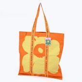 マリメッコ marimekko トートバッグ Carrier Midi 60周年記念 ウニッコ ファブリックバッグ レディース オレンジ×イエロー 93153 093153 220 北欧雑貨 北欧デザ