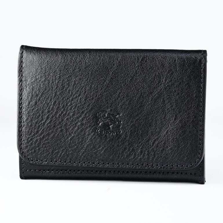 ⭐️未使用品⭐️　イルビゾンテ　三つ折り財布　ロゴ刻印　ブラック　レザー ⭐️未使用品⭐️ イルビゾンテ 三つ折り財布 ロゴ刻印 ブラック