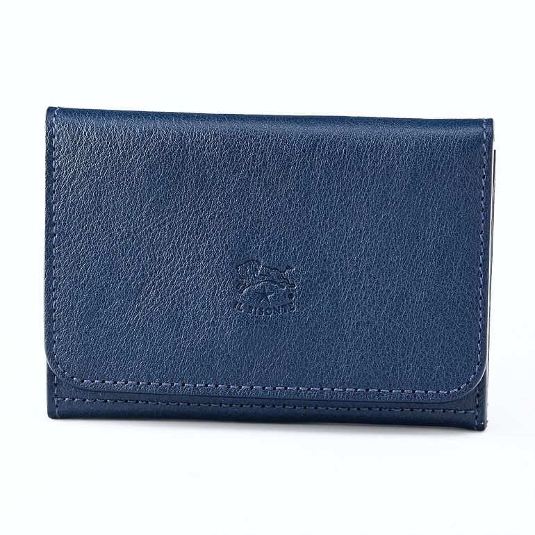 【名入れ可有料】イルビゾンテ IL BISONTE カードケース メンズ レディース バケッタレザー ブルー SCC121PV0005BL137B