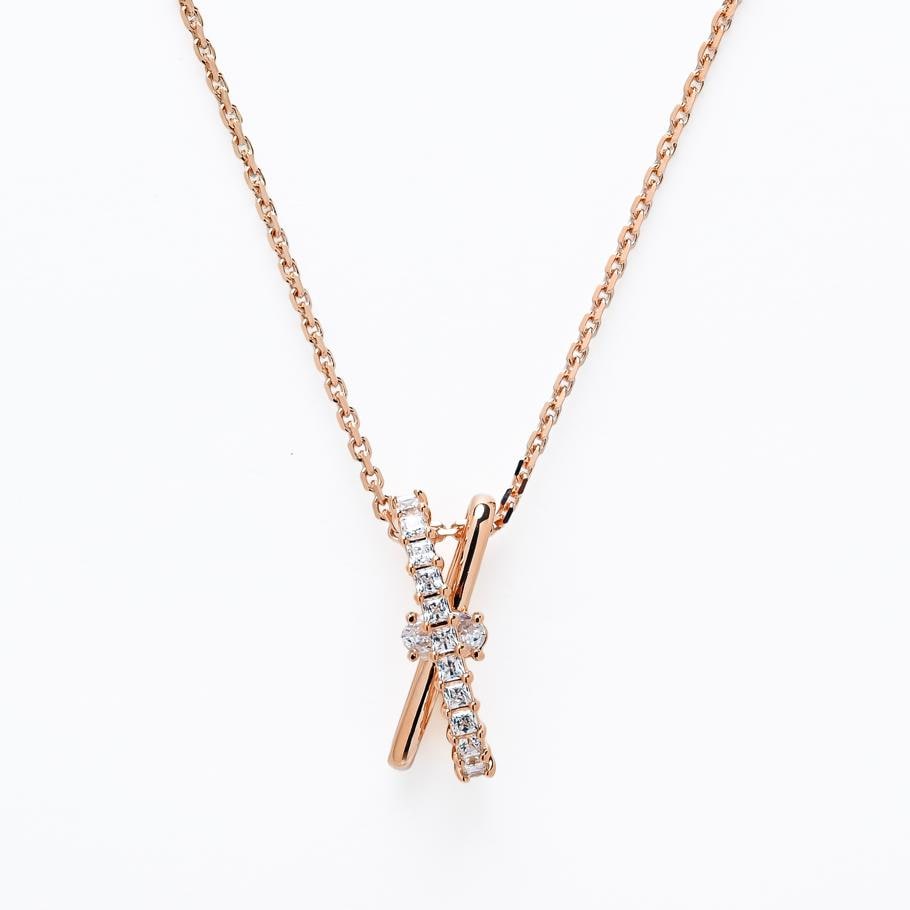 スワロフスキー SWAROVSKI ネックレス Hyperbola ペンダント ツイスト クリア ローズゴールド レディース 5689788 ジュエリー 【スペシャルラッピング660円(別売り)】