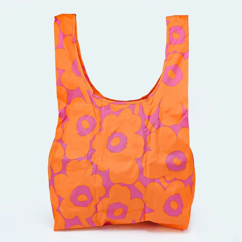 【刺しゅう可有料】マリメッコ marimekko エコバッグ 買い物袋 スマートバッグ Unikko ウニッコ オレンジ ピンク 92863 092863 023 北欧雑貨 北欧デザイン 【スペシャルラッピング660円(別売り)】