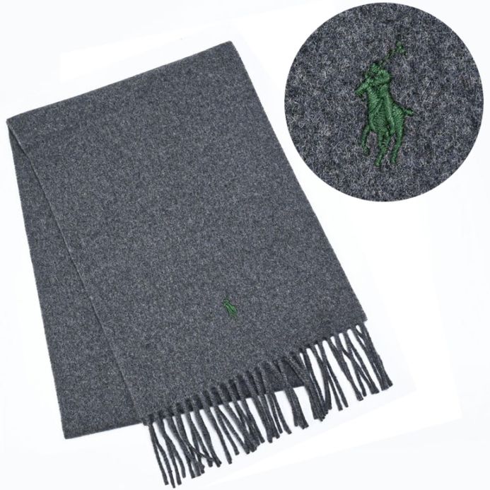 ポロ ラルフローレン POLO RALPH LAUREN マフラー メンズ レディース 男女兼用 PC0476 032 バークレーグレーヘザー 刺繍名入れ可有料