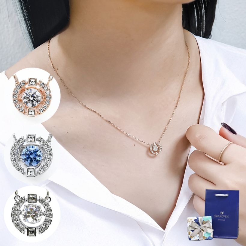 美品 スワロフスキー ファンファーレ ネックレス 箱付き スワロフスキー Fanfale ネックレス Swarovski ファンファーレ