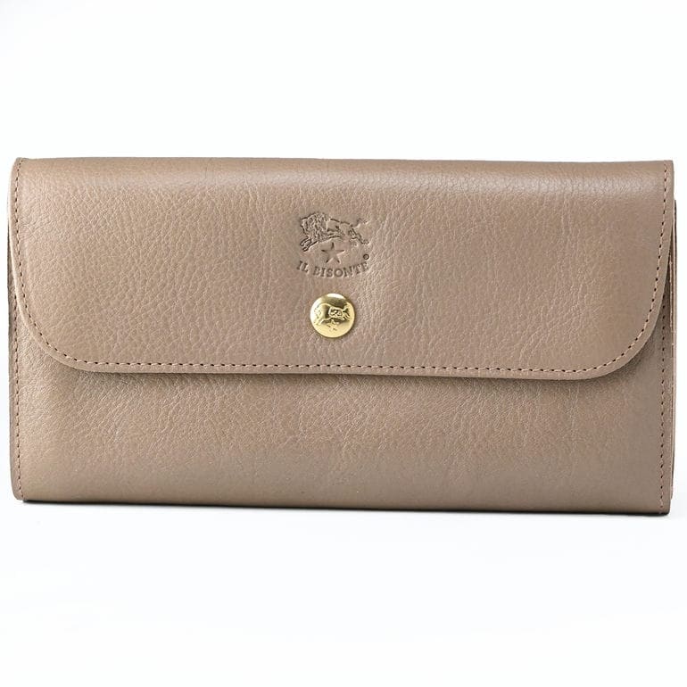 【名入れ可有料】イルビゾンテ IL BISONTE 長財布 小銭入れ付 メンズ レディース バケッタレザー グレー C0842 P 618 SCW020PV0005GY103B ウォレット【スペシャルラッピング660円(別売り)】