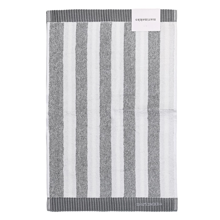 【刺しゅう名入れ可有料】マリメッコ marimekko ゲストタオル 50×30cm フェイスタオル KAKSI RAITAA VIERASPYYHE ホワイト グレー 71227 071227 191 北欧雑貨 北欧デザイン  ネコポス限定 送料無料<br>【スペシャルラッピング660円(別売り)】