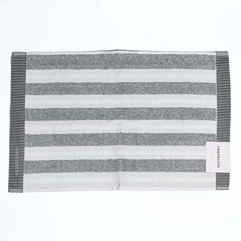 【刺しゅう名入れ可有料】マリメッコ marimekko ゲストタオル 50×30cm フェイスタオル KAKSI RAITAA VIERASPYYHE ホワイト グレー 71227 071227 191 北欧雑貨 北欧デザイン  ネコポス限定 送料無料<br>【スペシャルラッピング660円(別売り)】