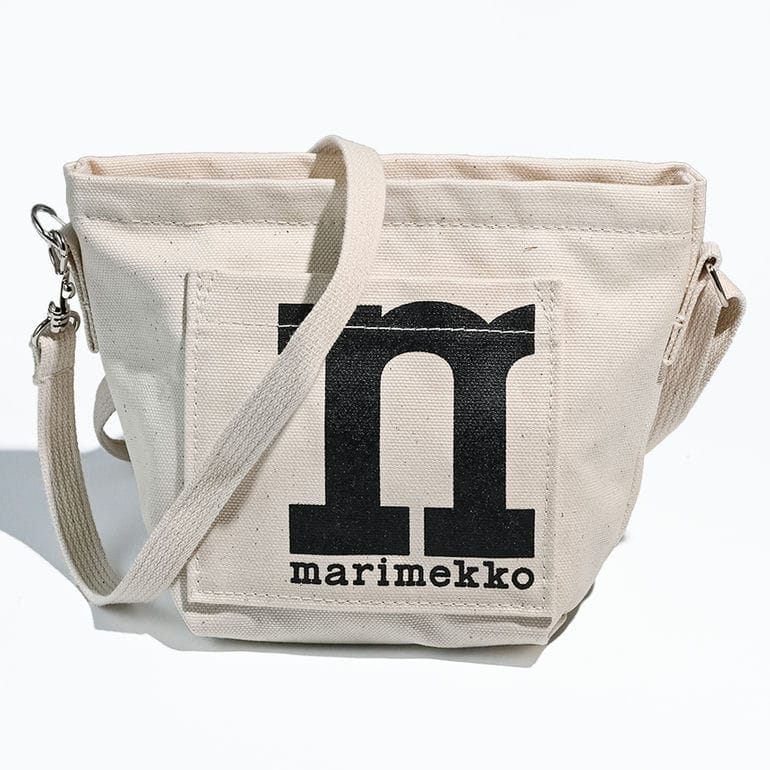 マリメッコ marimekko ショルダーバッグ モノ ミニ クロスボディ ソリッド ブラック オフホワイト レディース 91980 091980 100 北欧雑貨 北欧デザイン