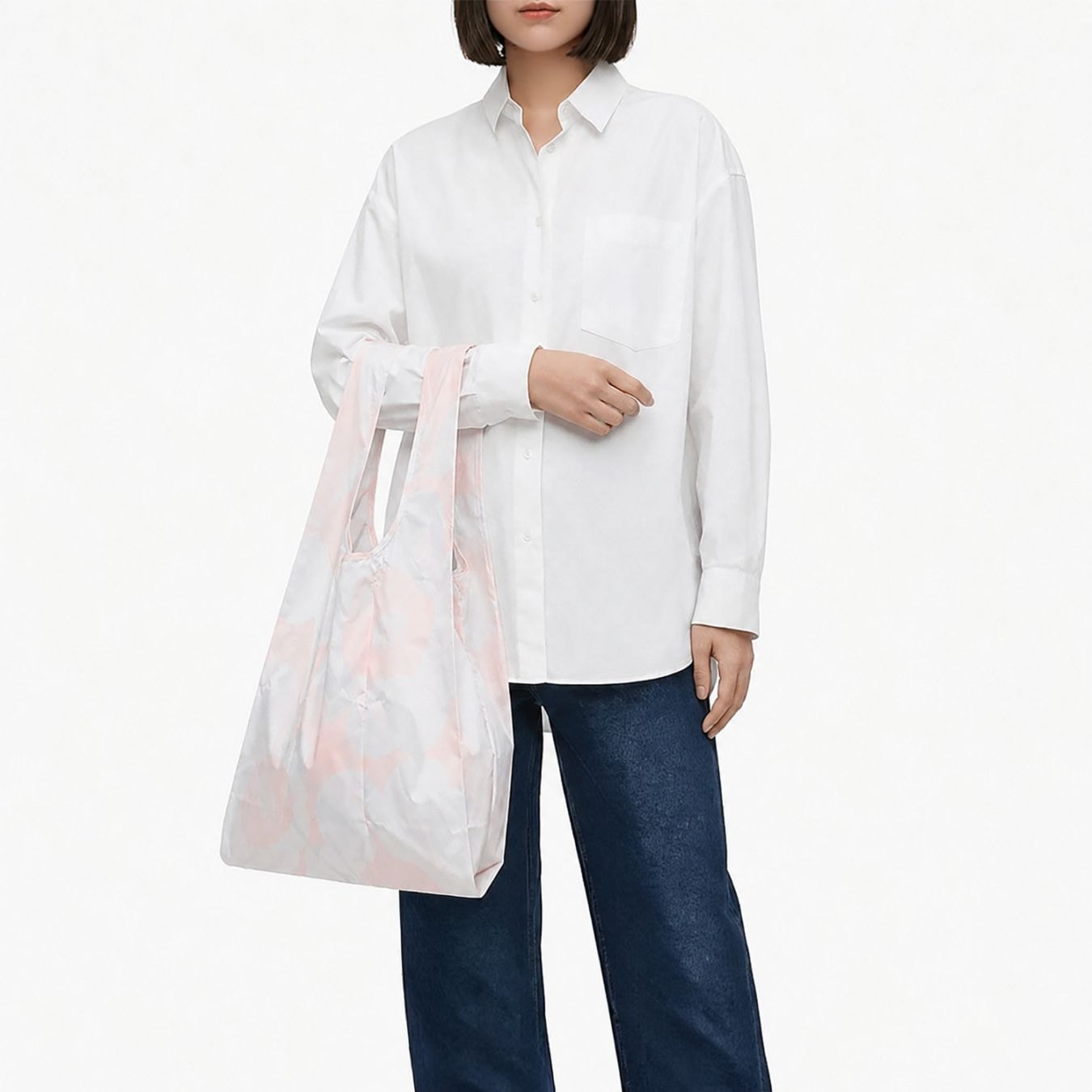 【刺しゅう名入れ可有料】マリメッコ marimekko エコバッグ 買い物袋 スマートバッグ Unikko ウニッコ ピンク 93925 093925 313 北欧雑貨 北欧デザイン  ネコポス限定 送料無料<br>【スペシャルラッピング660円(別売り)】