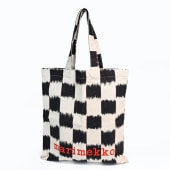 【刺しゅう名入れ可有料】マリメッコ marimekko トートバッグ Vankka チェック柄 ファブリックバッグ レディース ブラック ホワイト 93982 093982 930 北欧デザイン クロ
