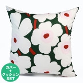 マリメッコ marimekko クッションカバー 50×50cm ヌードクッション セット ピエ二 ウニッコ Pieni Unikko グリーン 74193 074193 613 北欧雑貨 北欧デザイ