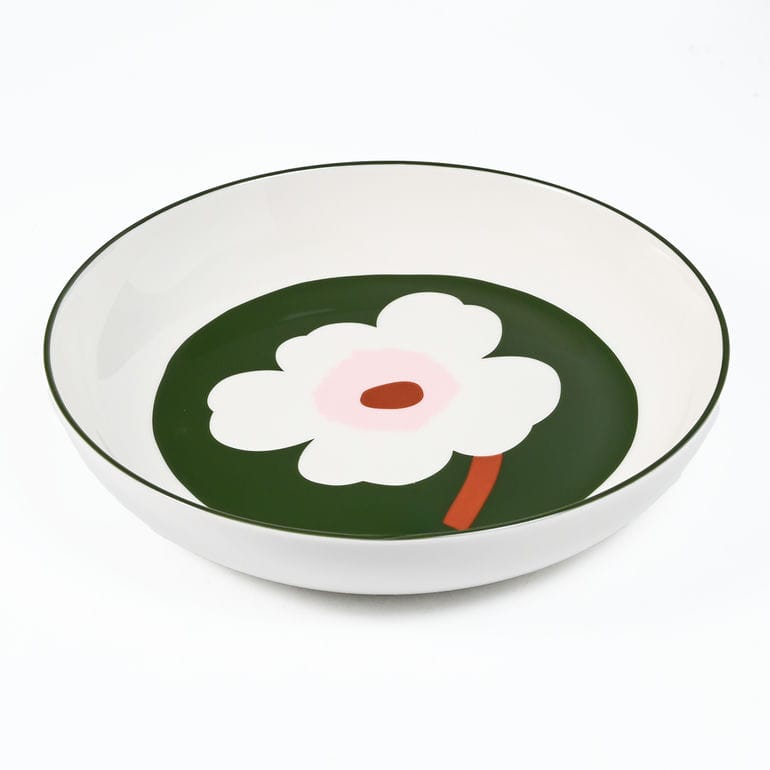 【名入れ可有料】マリメッコ marimekko プレート 20.5cm Syva Unikko ウニッコ グリーン 73855 073855 163 深皿 洋食器 北欧食器 北欧デザイン 【スペシャルラッピング660円(別売り)】