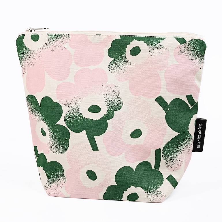 【刺しゅう名入れ可有料】マリメッコ marimekko ポーチ 小物入れ コスメティックポーチ 化粧ポーチ 旅行ポーチ Haivahdys Kaje ミニ ウニッコ グリーン ピンク 73995 073995 136 北欧雑貨 北欧デザイン ネコポス限定 送料無料