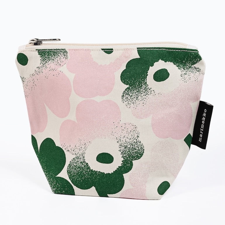 【刺しゅう名入れ可有料】マリメッコ marimekko ポーチ 小物入れ コスメティックポーチ 化粧ポーチ 旅行ポーチ Haivahdys Kait ミニ ウニッコ グリーン ピンク 73996 073996 136 北欧雑貨 北欧デザイン ネコポス限定 送料無料