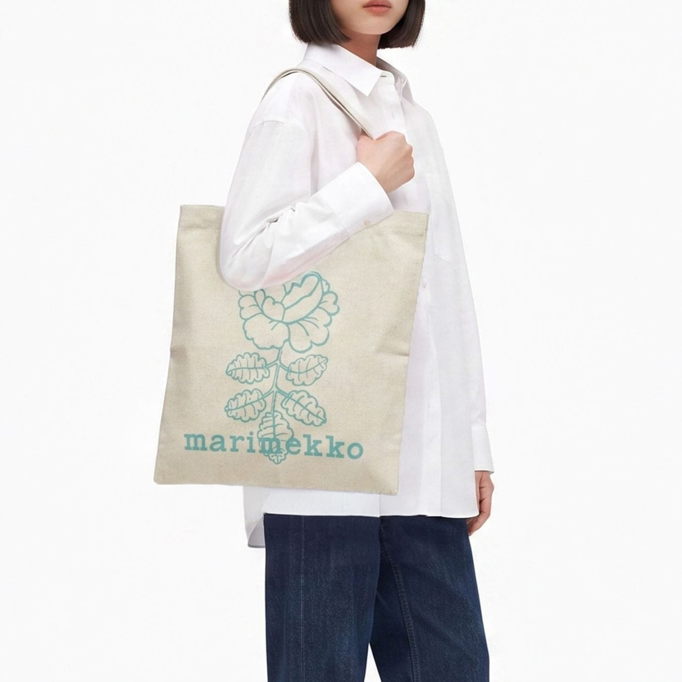 【刺しゅう名入れ可有料】マリメッコ marimekko トートバッグ Vankka Solid ソリッド ウェディング ローズ ファブリックバッグ レディース グリーン 94179 094179 770 北欧 北欧雑貨 北欧デザイン