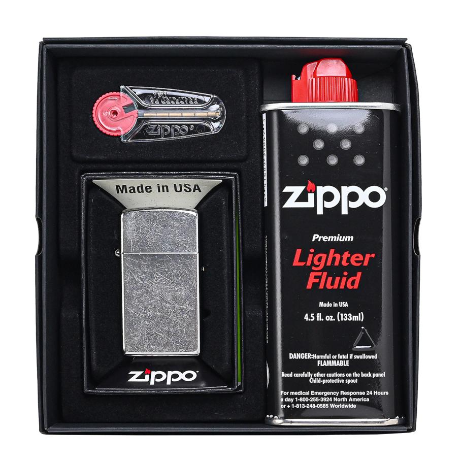 【名入れ可有料】ZIPPO ジッポー ギフトセット ライター CROME CLASSIC スリム 1607【スペシャルラッピング660円(別売り)】