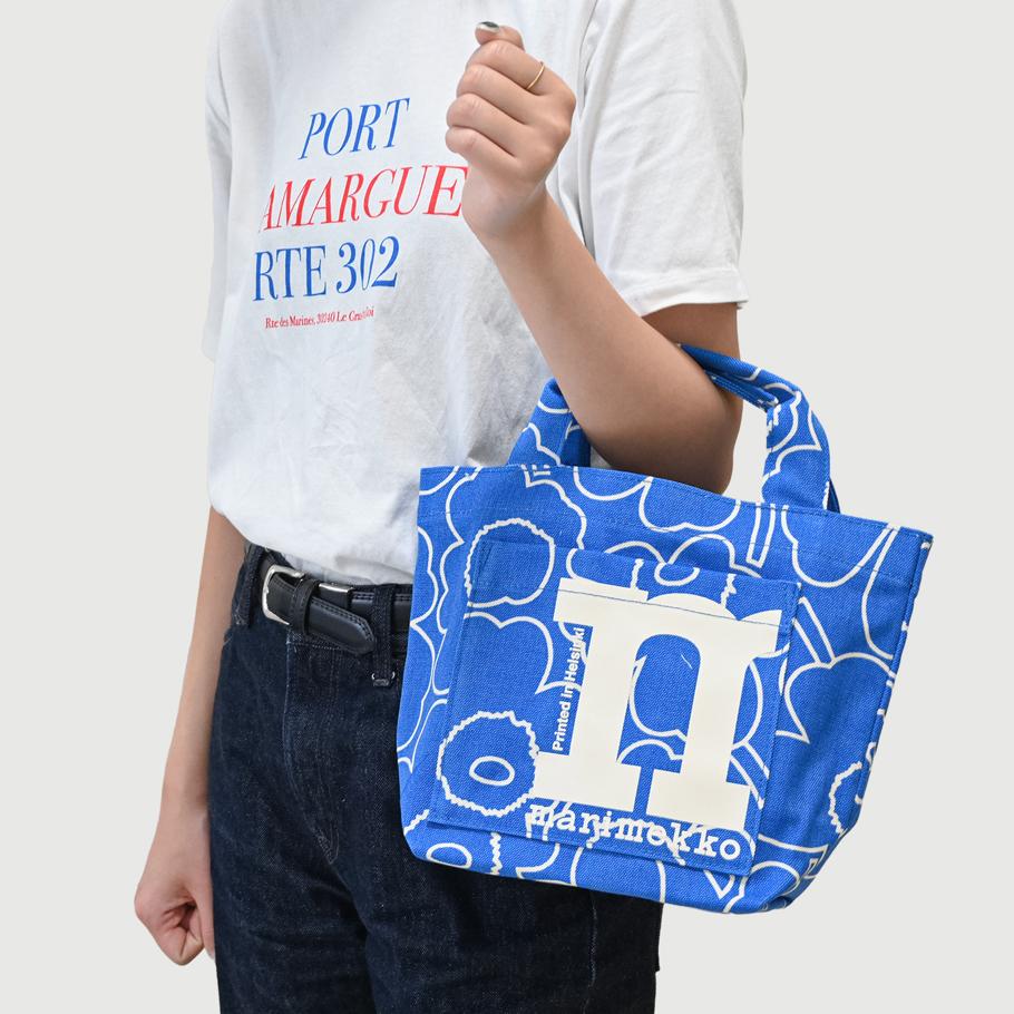 マリメッコ marimekko トートバッグ MONO MINI PIRTO Unikko モノ ミニ ピイルト ウニッコ レディース ブルー 94152 094152 580 北欧 北欧雑貨 北欧デザイン