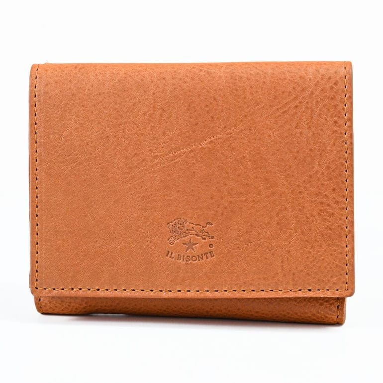【名入れ可有料】イルビゾンテ IL BISONTE 三つ折り財布 小銭入れ付き メンズ レディース バケッタレザー ナチュラル SSW022PO0001NA178【スペシャルラッピング660円(別売り)】