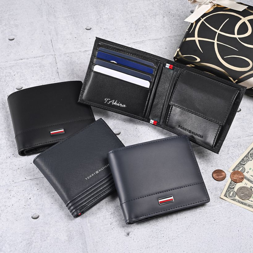 【名入れ無料】【スペシャルラッピング付き】高品質ヨーロッパ輸入モデル トミーヒルフィガー 全4種 二つ折り財布 ギフトセット 23種類から選べるスペシャルラッピング TOMMY HILFIGER  メンズ 就職祝い 昇進祝い 誕生日 バレンタインデー 父の日 クリスマス