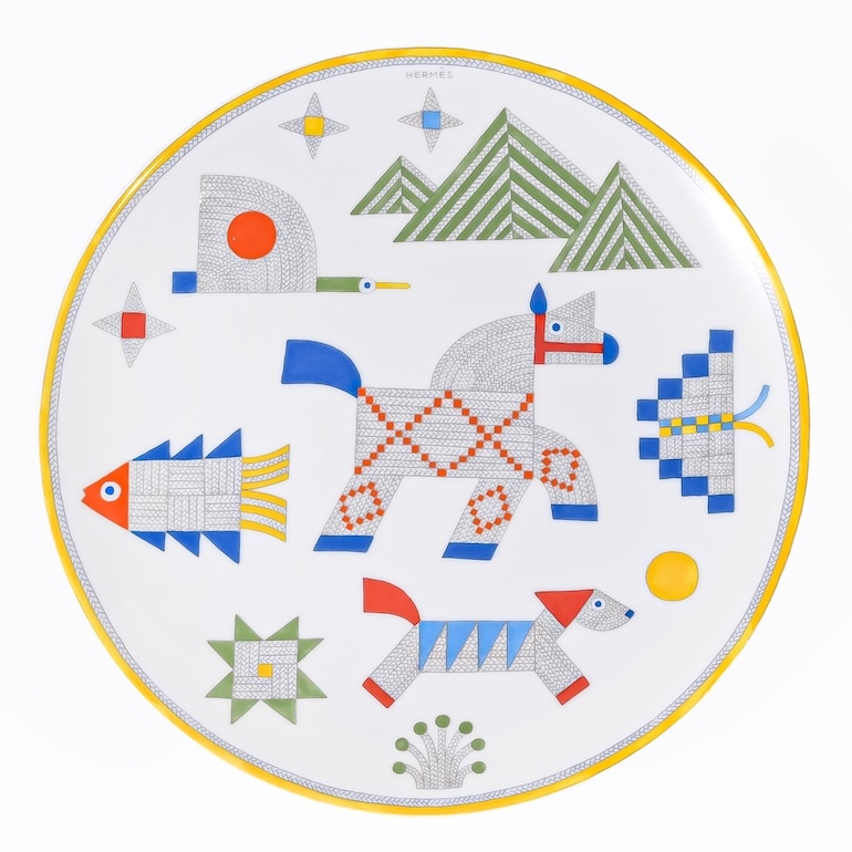 【名入れ可有料】エルメス HERMES デザートプレート 21.5cm アニモー ナッテ Animaux nattes 58007P 058007P 洋食器 中皿 高級<br>【スペシャルラッピング660円(別売り)】