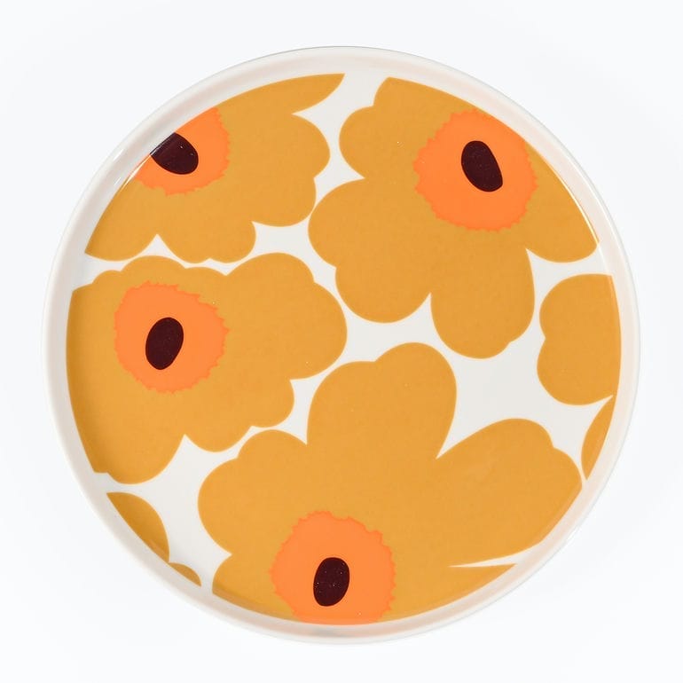 【名入れ可有料】マリメッコ marimekko プレート 20cm Unikko ウニッコ ブラウン 74564 074564 182 大皿 洋食器 テーブルウェア 北欧食器 北欧デザイン<br>【スペシャルラッピング660円(別売り)】