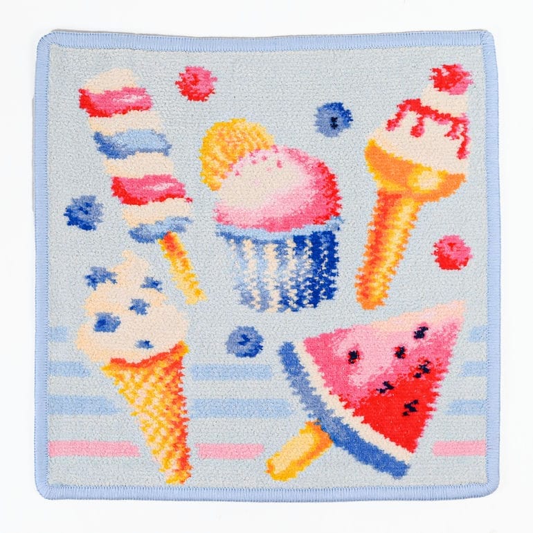 【名入れ可有料】フェイラー FEILER ハンカチ ハンドタオル 25cm レディース リミテッドエディション ICE IN THE SUNSHINE アイス イン ザ シャイン ライトブルー ネコポス限定 送料無料<br>【スペシャルラッピング660円(別売り)】