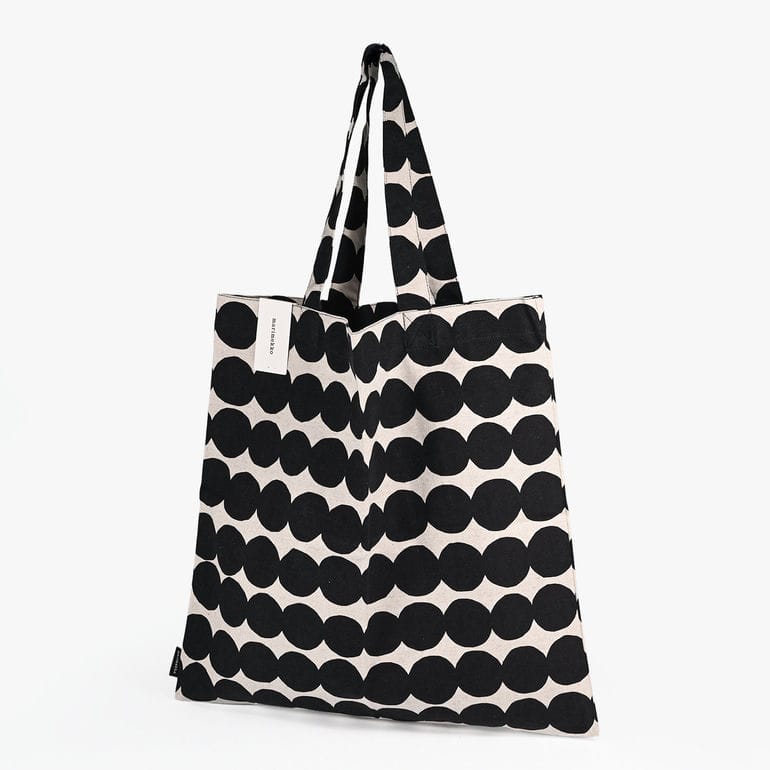マリメッコ marimekko トートバッグ Rasymatto ラシィマット ファブリック レディース  ブラック 73648 073648 890 北欧雑貨 北欧デザイン ネコポス限定<br>【スペシャルラッピング660円(別売り)】