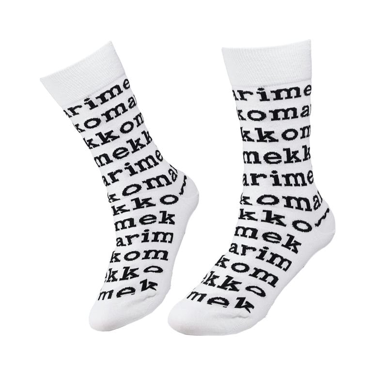 マリメッコ marimekko レディース ソックス 靴下 くつ下 KASVAA ロゴパターン 全2サイズ ホワイト ブラック 90981 090981 109 北欧雑貨 北欧デザイン ネコポス限定 送料無料<br>【スペシャルラッピング660円(別売り)】