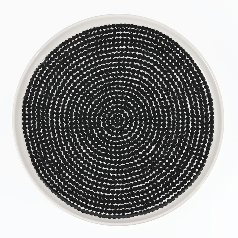 マリメッコ marimekko プレート 25cm Rasymatto ラシィマット ブラック 67843 067843 190 大皿 洋食器 テーブルウェア 北欧食器 北欧デザイン<br>【スペシャルラッピング660円(別売り)】