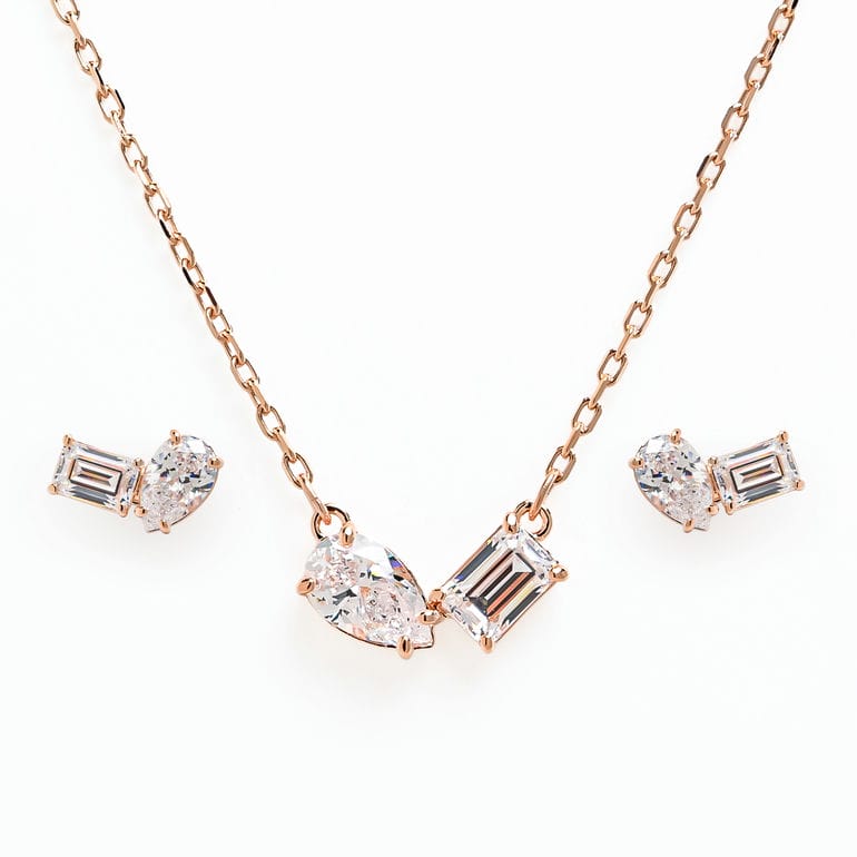 スワロフスキー SWAROVSKI ネックレス ピアス セット Mesmera クリア ローズゴールド 5734246 ジュエリー アクセサリー【スペシャルラッピング660円(別売り)】